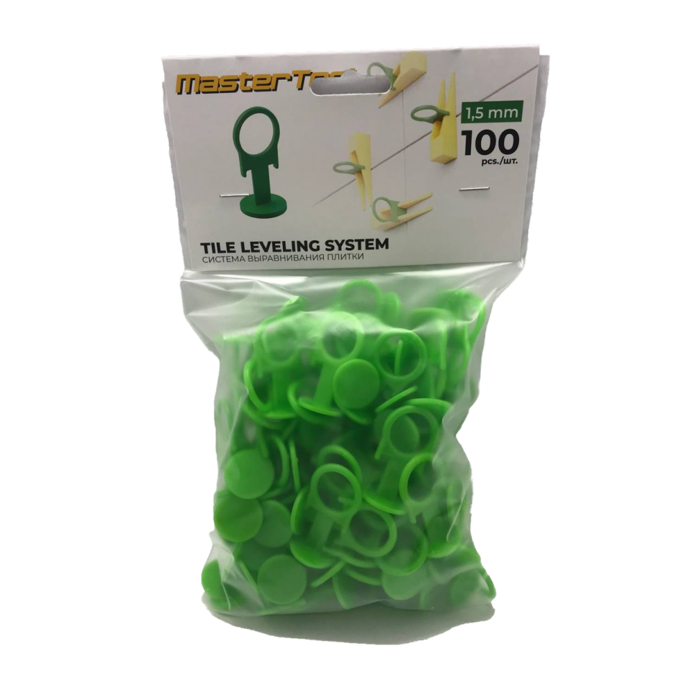 Зажим 1,5 мм (кольцо) зеленый, 100шт MasterTool