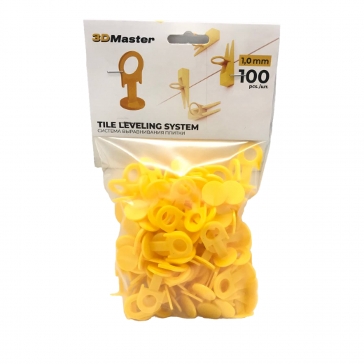 Зажим 1,0 мм (кольцо) желтый, 100шт MasterTool